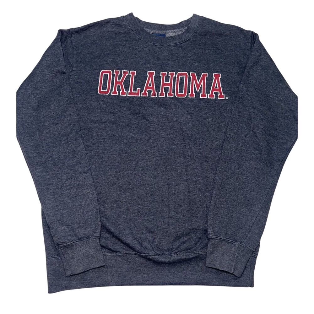 OU Oklahoma Sooners Sweatshirt Unisex Size S Gray MV Sport University 90s Casual